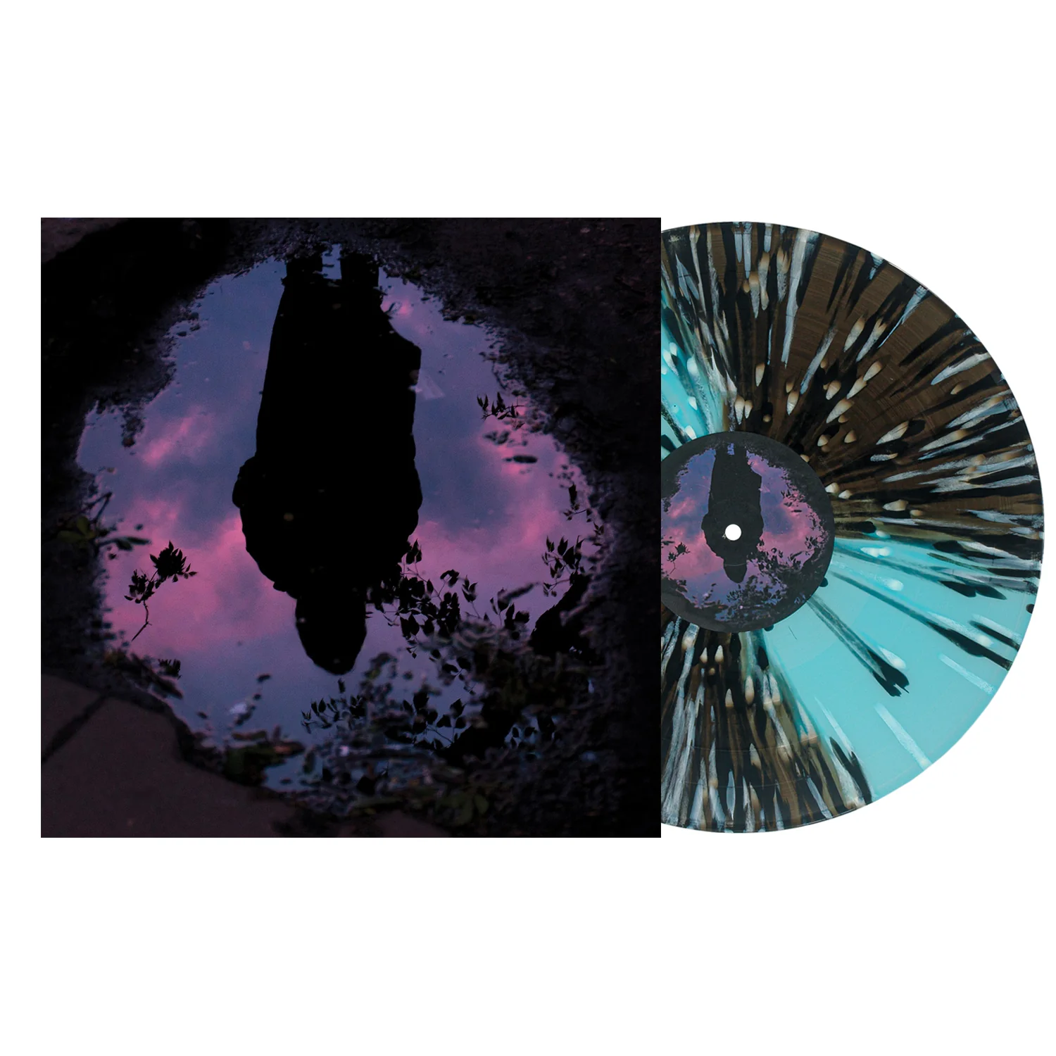 Aurora - Electric Blue & Black Ice w/ Black & White Splatter LP