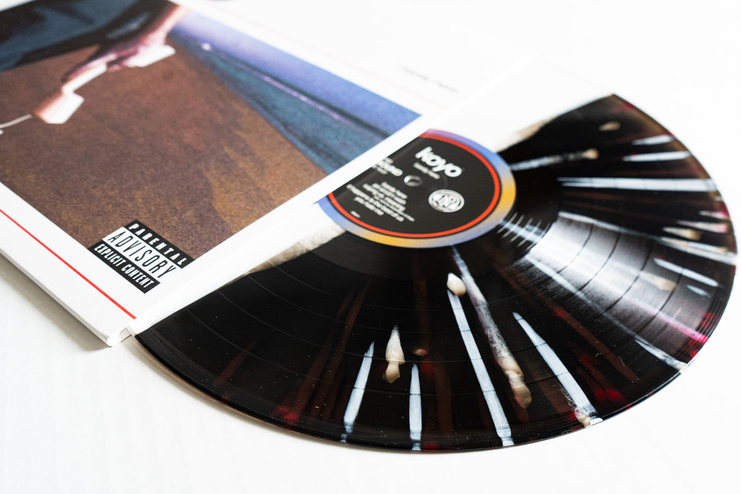 Barely Here - Half Black Ice w/ White and Red Splatter / Half White with Black Splatter LP