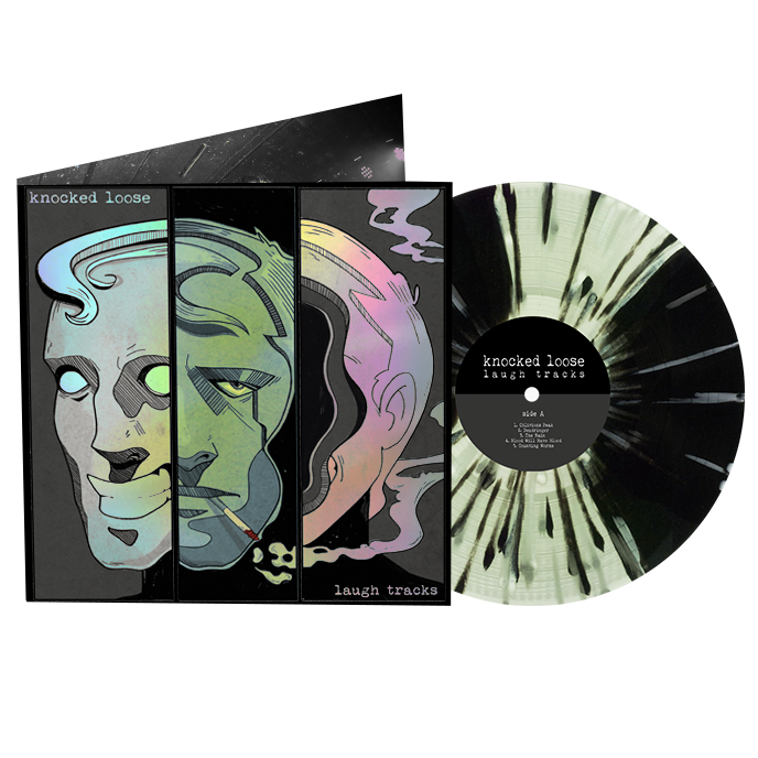Laugh Tracks (10 Year Anniversary Edition) - Coke Bottle Clear/Black Tri Stripe with White and Silver Splatter LP
